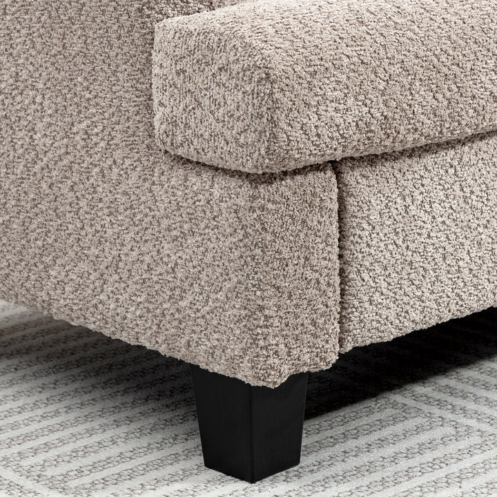 Two-Seater Chenille Sofa - Light Brown