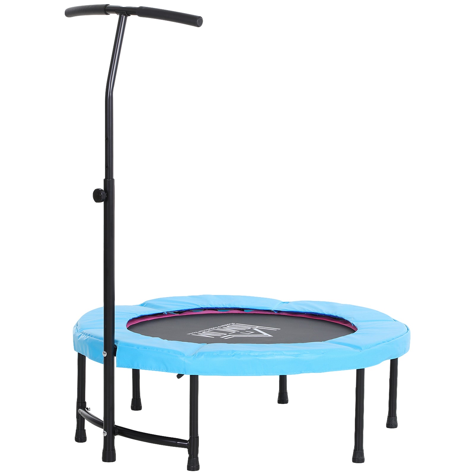 40" Fitness Trampoline with Adjustable Handle, Rebounder Trampoline, Mini Jumper for Indoor Exercise Workout, Blue
