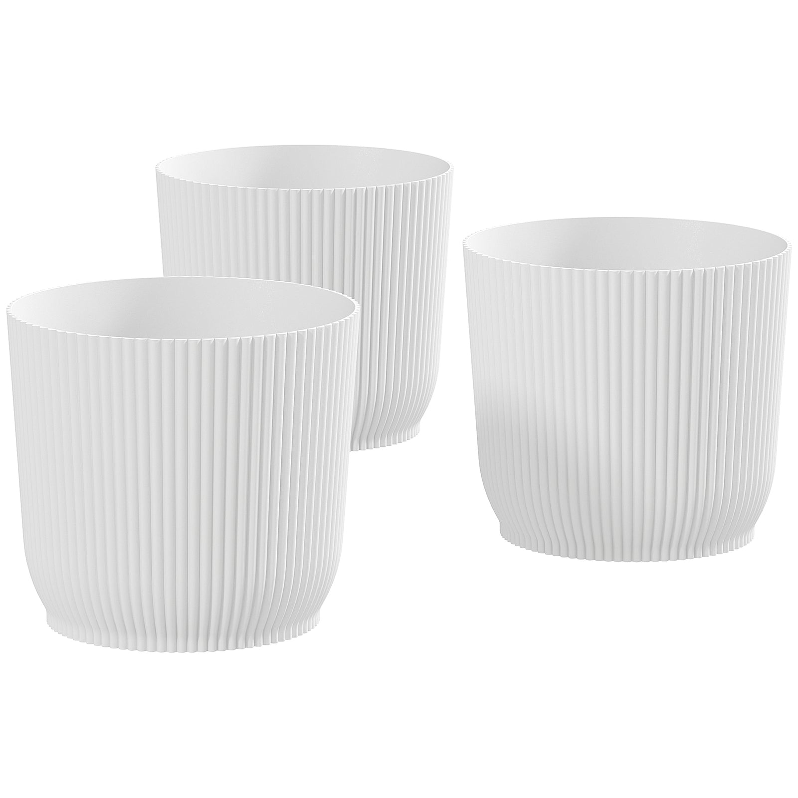 Set of Three Ф22cm Planters - White