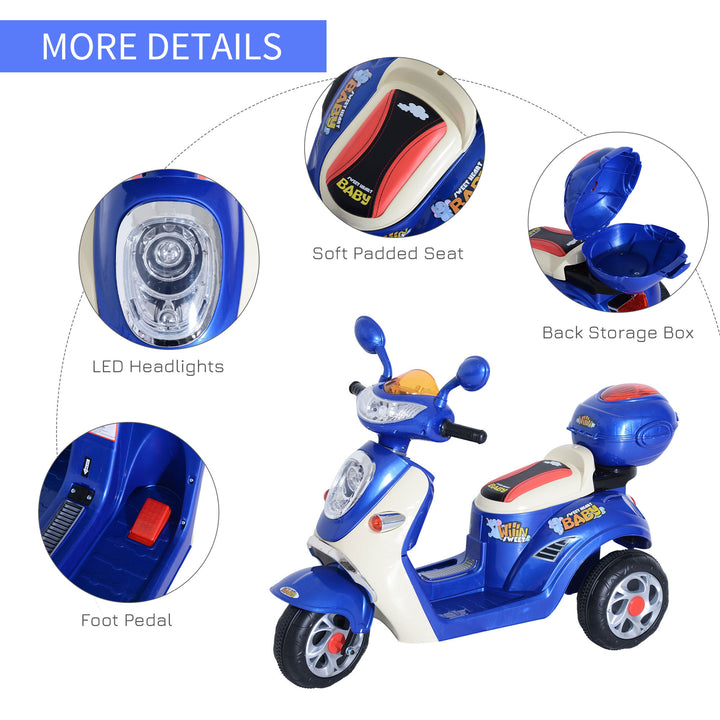 Kids Electric Ride On Toy Car 6V Electric Motorbike with Chargeable Battery Headlight and Music for 3-5 Years - Blue