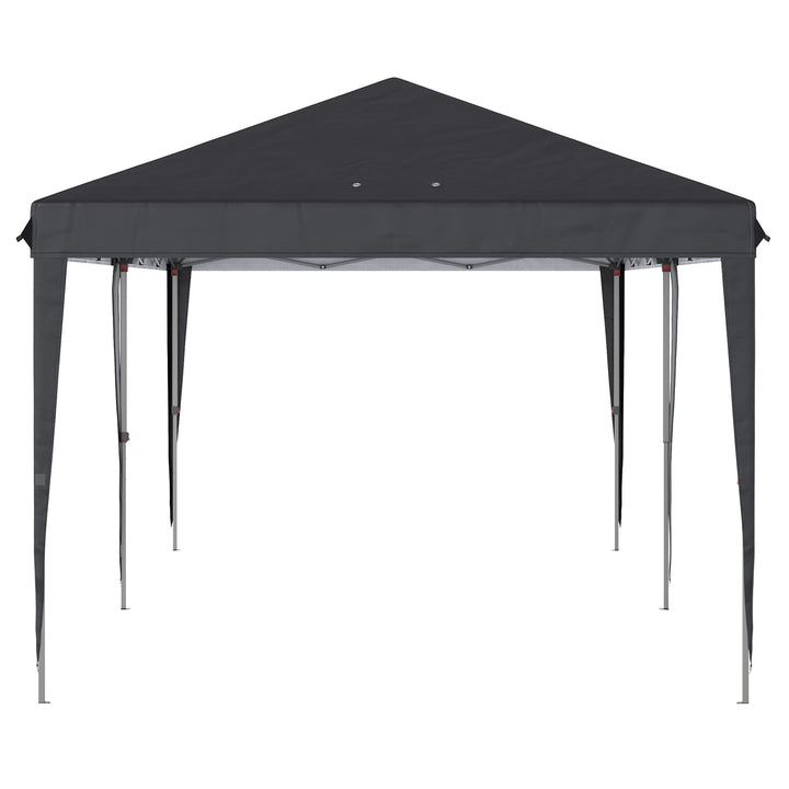 Outsunny 3 x 6 m Pop Up Gazebo, Foldable Canopy Tent, Height Adjustable Wedding Awning Canopy w/ Carrying Bag, Black