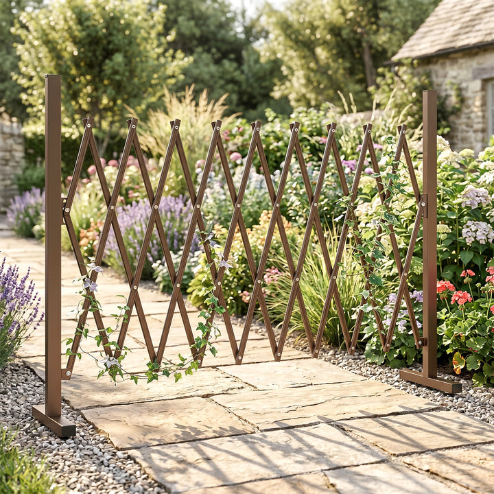 Expanding Trellis Fence, Freestanding Movable Fence, Foldable Garden S