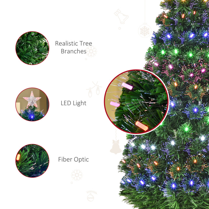MCL 5FT Pre-Lit Artificial Christmas Tree w/ Lights Star Topper Metal Base Home Seasonal Decoration