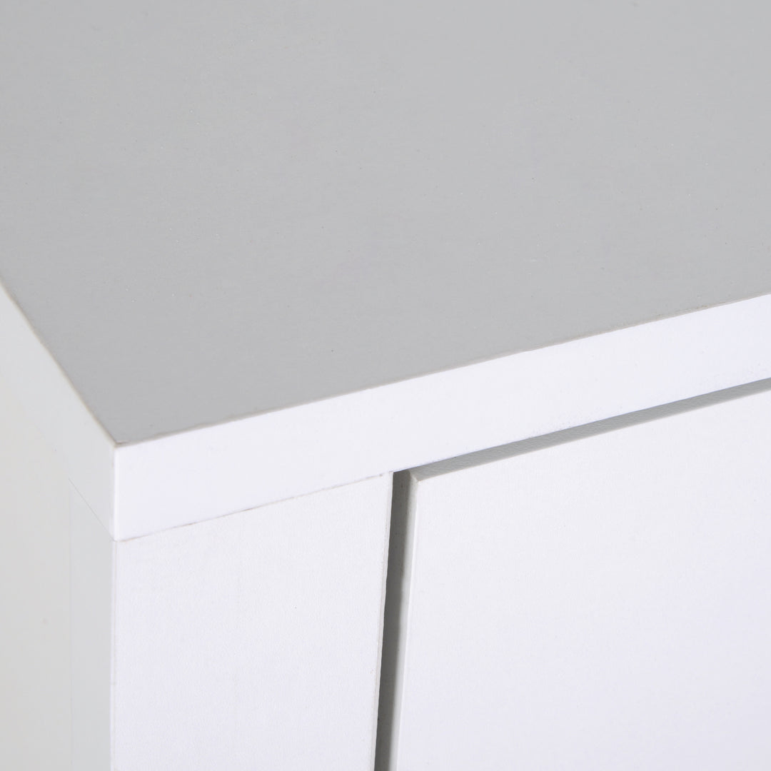 Bedside Table, Nightstand with Drawer and Open Shelf, End Table for Living room, Bedroom, Set of 2, White