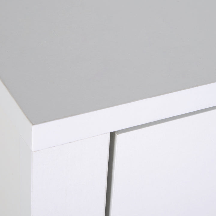 Bedside Table, Nightstand with Drawer and Open Shelf, End Table for Living room, Bedroom, Set of 2, White