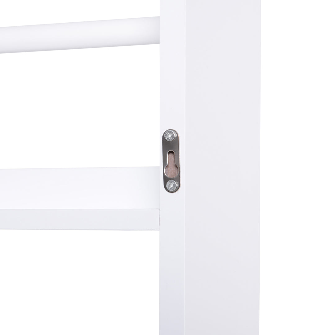 Bookcase, 4 Tier Wall Mounted Bookshelf, 15cm Depth Storage Shelving Rack for Bedroom Nursery Office Home, Accessories Supplies, White
