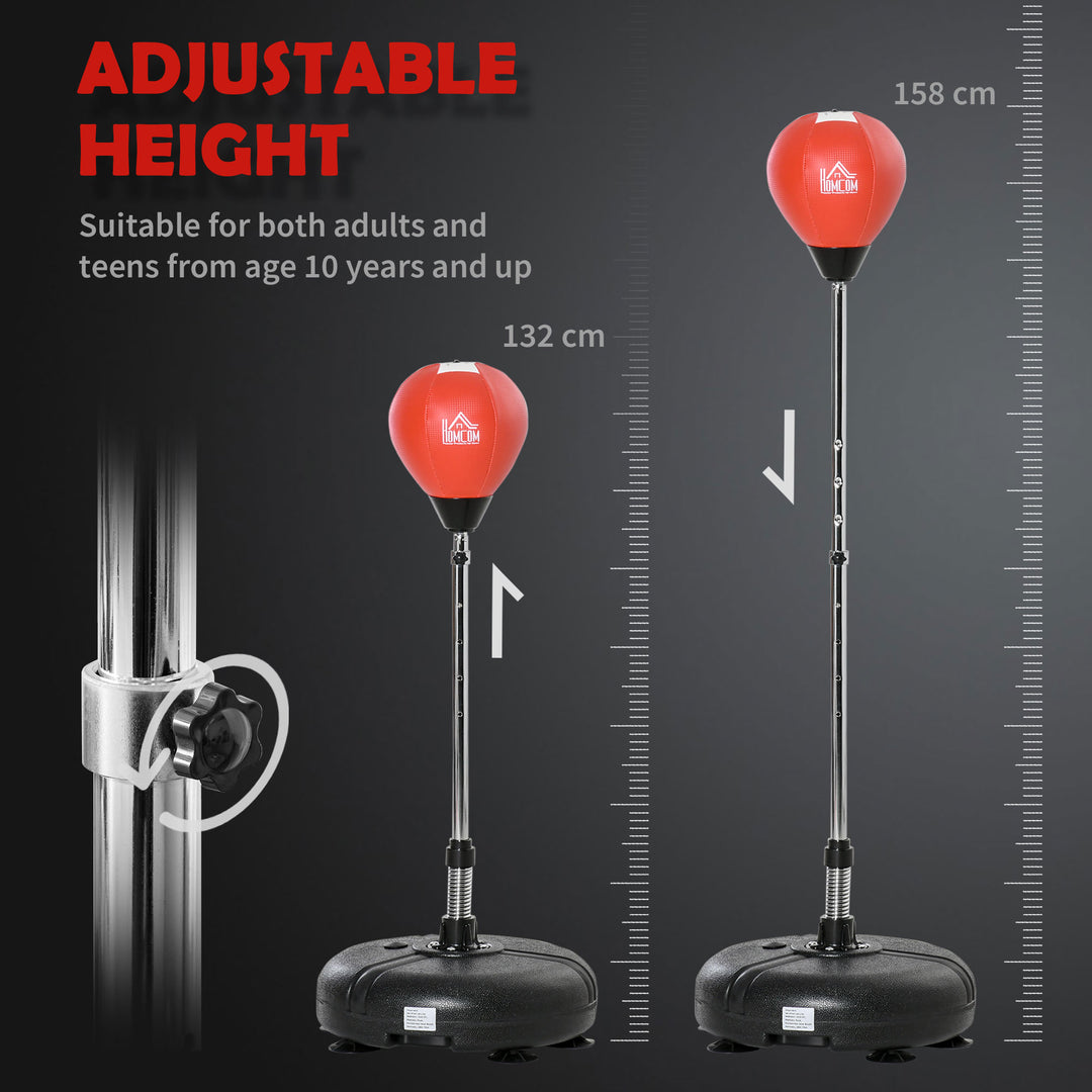 MCL Punching Bag with Stand, 133-151cm Adjustable Height, for Teens, Red/Black