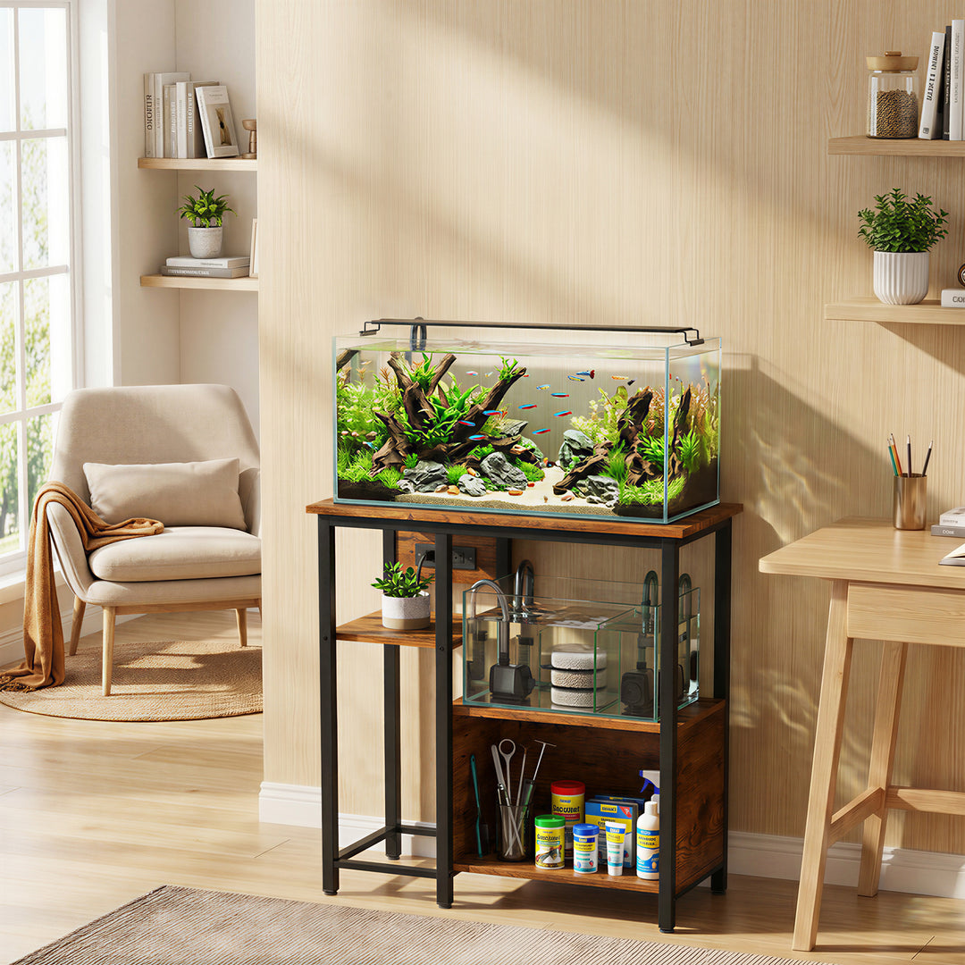 Fish Tank Stand with Power Outlets Aquarium Stand with Cabinet 20-29 G