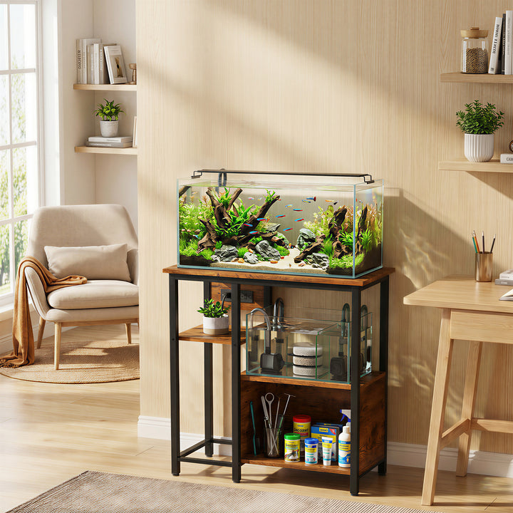 Fish Tank Stand with Power Outlets Aquarium Stand with Cabinet 20-29 G
