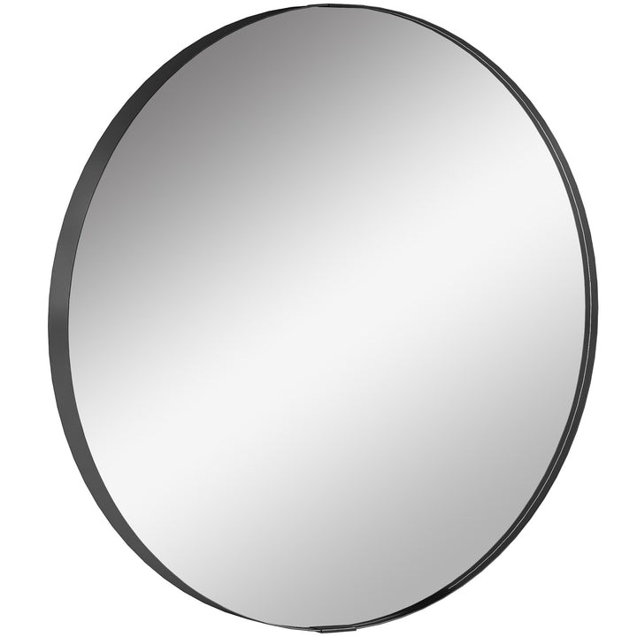 Round Wall Mirror 61 cm, Wall Mounted Bathroom Mirror with Tempered Sa