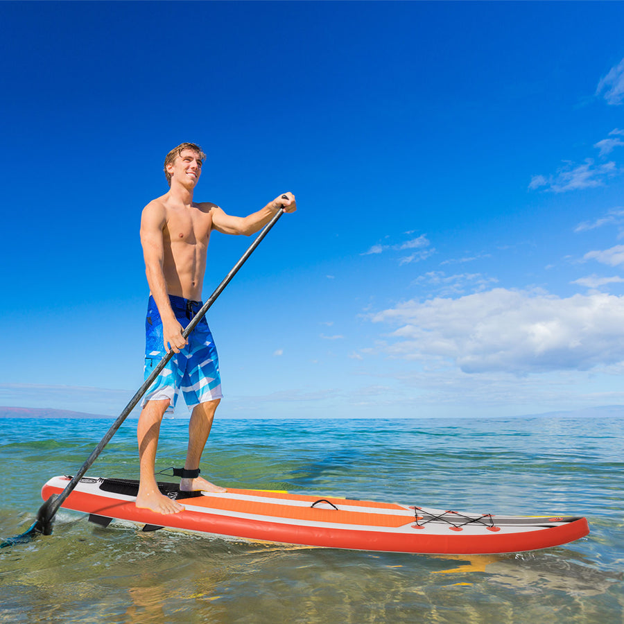 10'6" x 30" x 6" Inflatable Stand Up Paddle Board, Non-Slip Deck Board with Adj Paddle, ISUP Accessories and Carry Bag, for Youth Adults Beginner, White