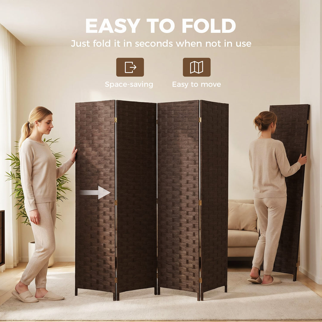 Wave Fibre Freestanding Folding Privacy Screen Panels, Room Divider, D