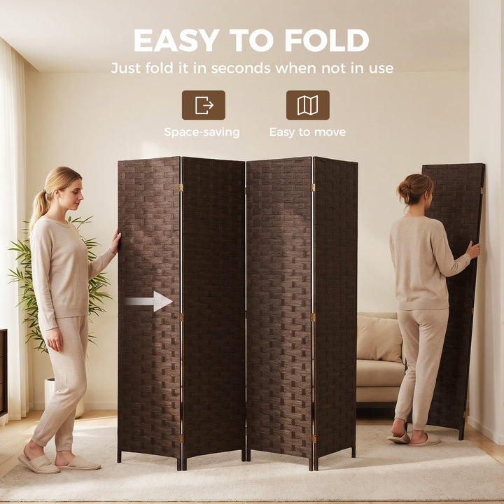 Wave Fibre Freestanding Folding Privacy Screen Panels, Room Divider, D