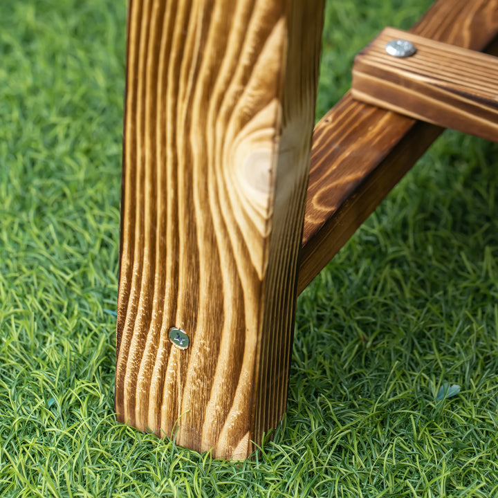 1 Piece 2-seater Outdoor Indoor Wooden Garden Bench Fir Patio Loveseat, 110L x 38W x 35Hcm, Carbonised