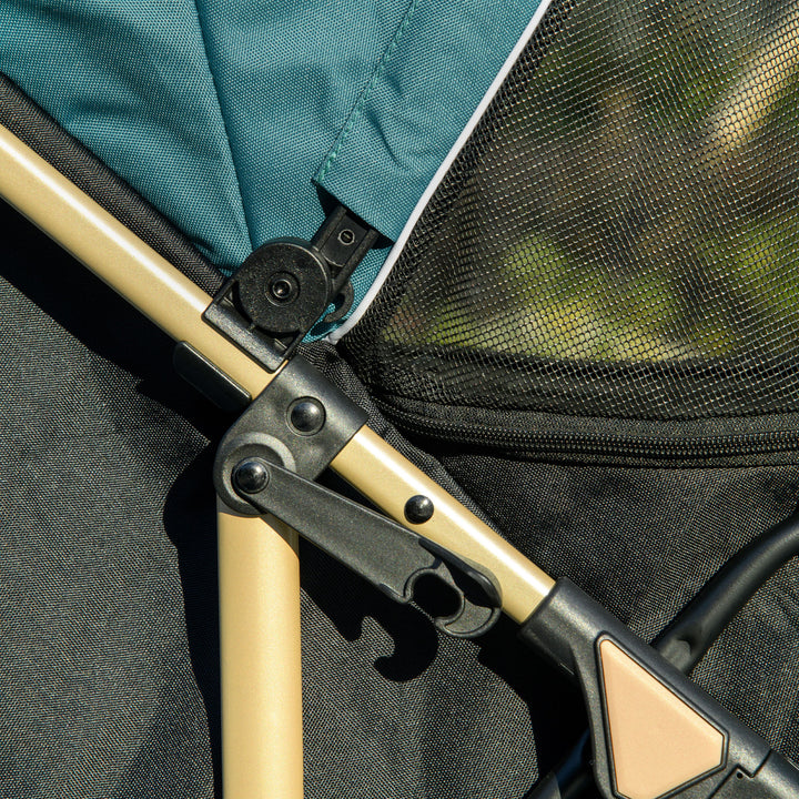 Pet Stroller for Small and Miniature Dogs, with Rain Cover - Dark Green