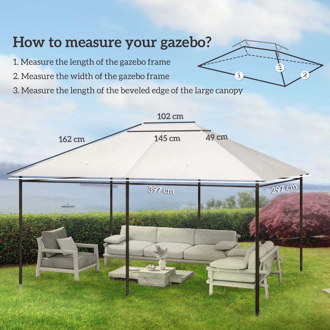 3 x 4m Gazebo Canopy Replacement Cover, Gazebo Roof Replacement (TOP C