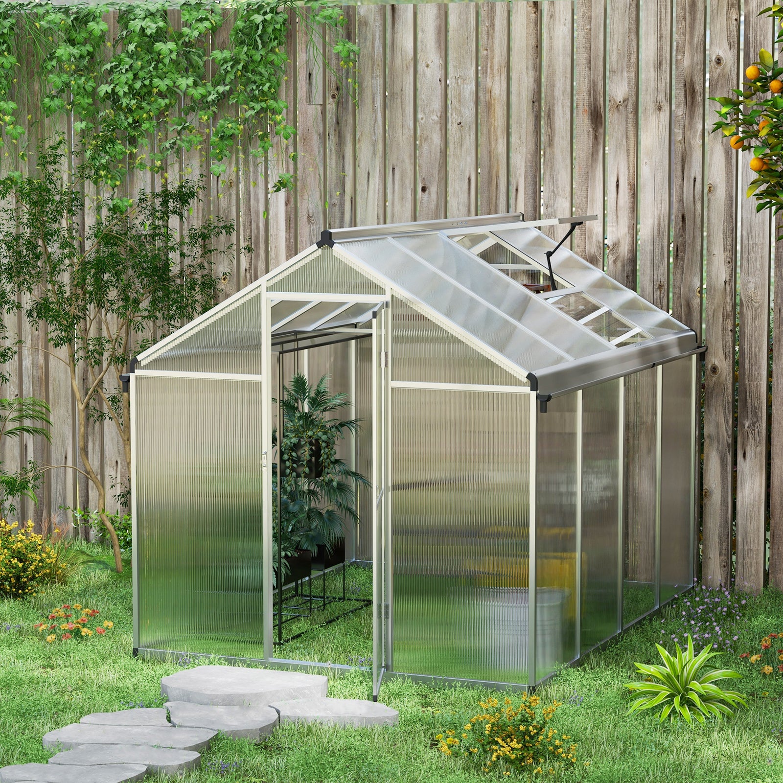 8 x 6ft Aluminium Frame Greenhouse
