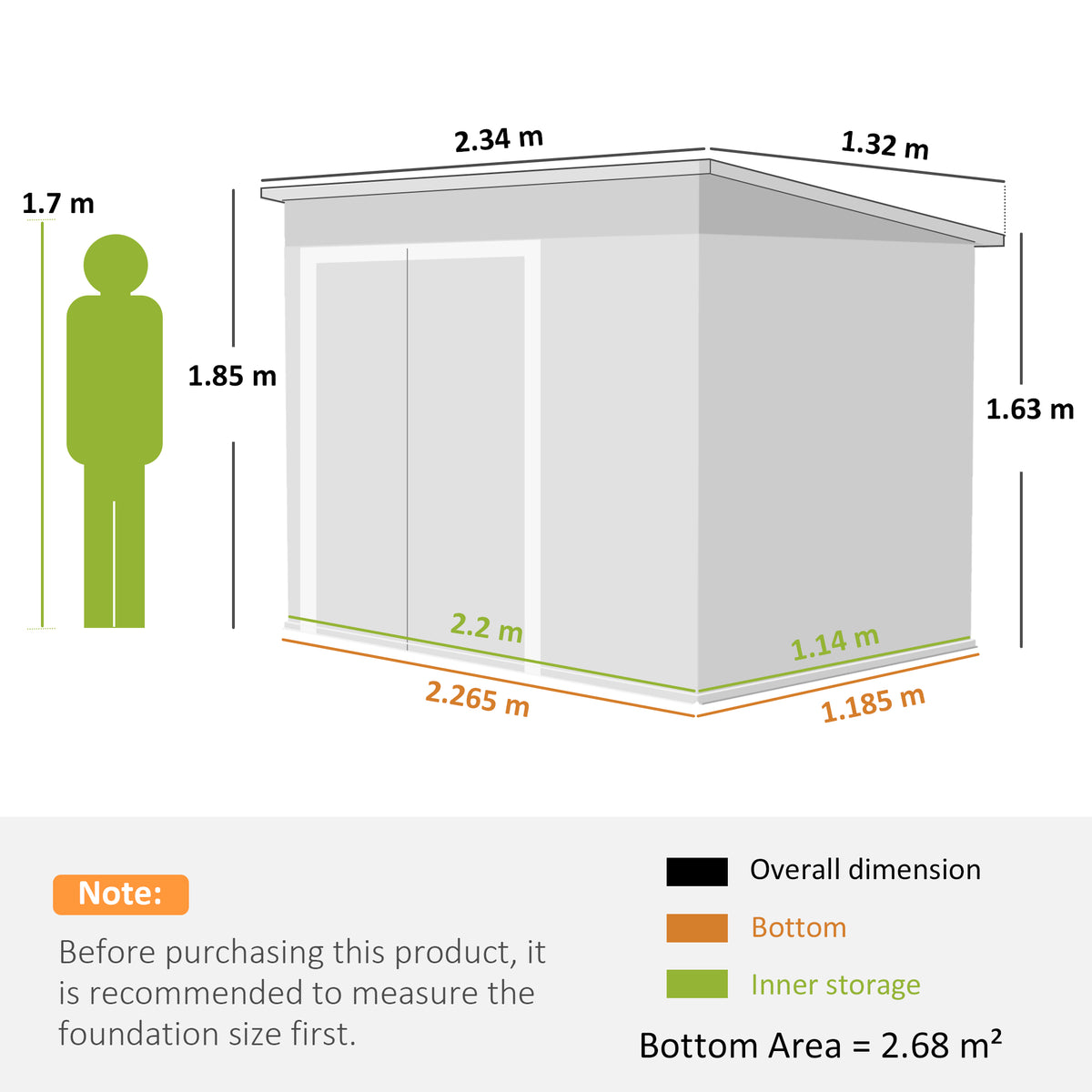 7.5 x 4.3ft Metal Garden Storage Shed, Waterproof Outdoor Shed with Tr