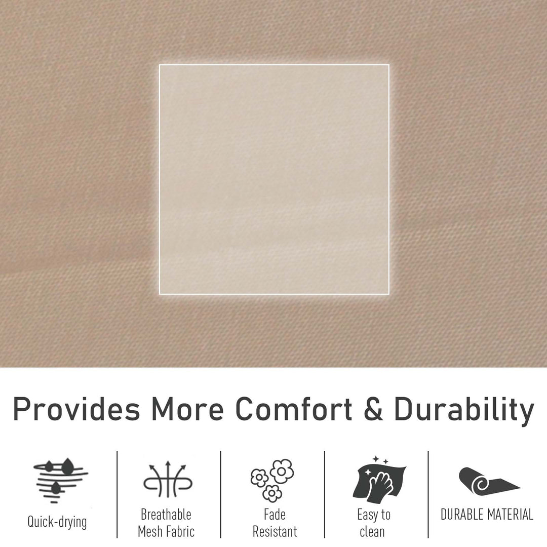 Outdoor Garden Rocking Chair, Patio Sun Lounger Rocker Chair with Breathable Mesh Fabric, Removable Headrest Pillow, Armrest, Side Storage Bag, Cream White