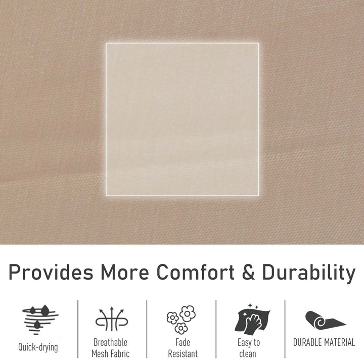 Outdoor Garden Rocking Chair, Patio Sun Lounger Rocker Chair with Breathable Mesh Fabric, Removable Headrest Pillow, Armrest, Side Storage Bag, Cream White