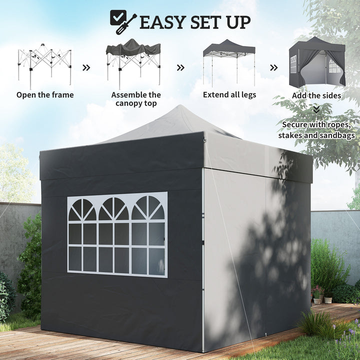 3 x 3 m Pop Up Gazebo with Sidewalls, UPF50+ Heavy Duty Garden Party T