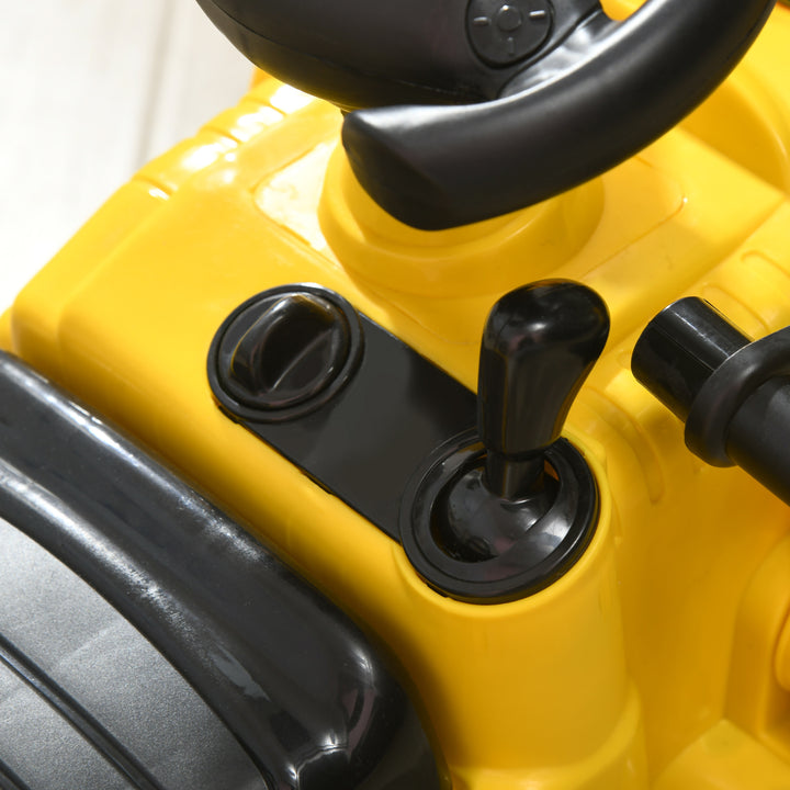 MCL NO POWER 3 in 1 Ride On Toy Bulldozer Toddler Digger Excavator Scooter Storage Cart Toilet Pretend Play Construction Truck