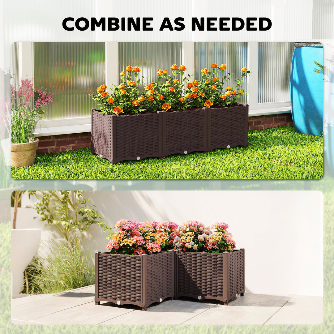 Plastic Raised Garden Bed with Legs, Self Watering Elevated Planter Bo