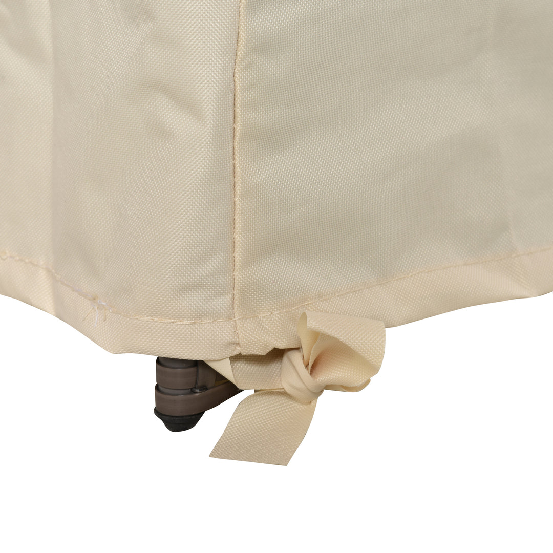 600D Oxford Cloth Garden Furniture Cover Waterproof, 3 Seater Sofa Protector for Patio, Outdoor, Beige, 218 x 111 x 63-101 cm