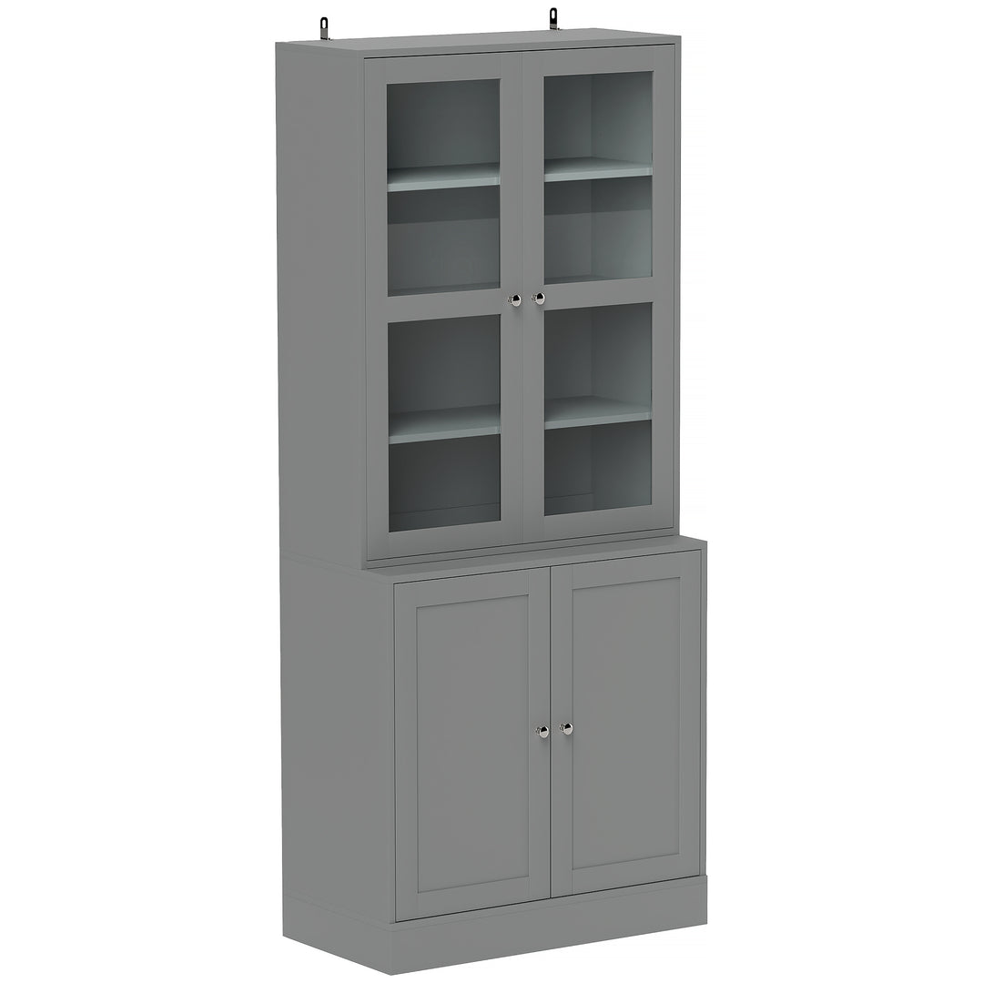 Double Storage Display Cabinet - Grey