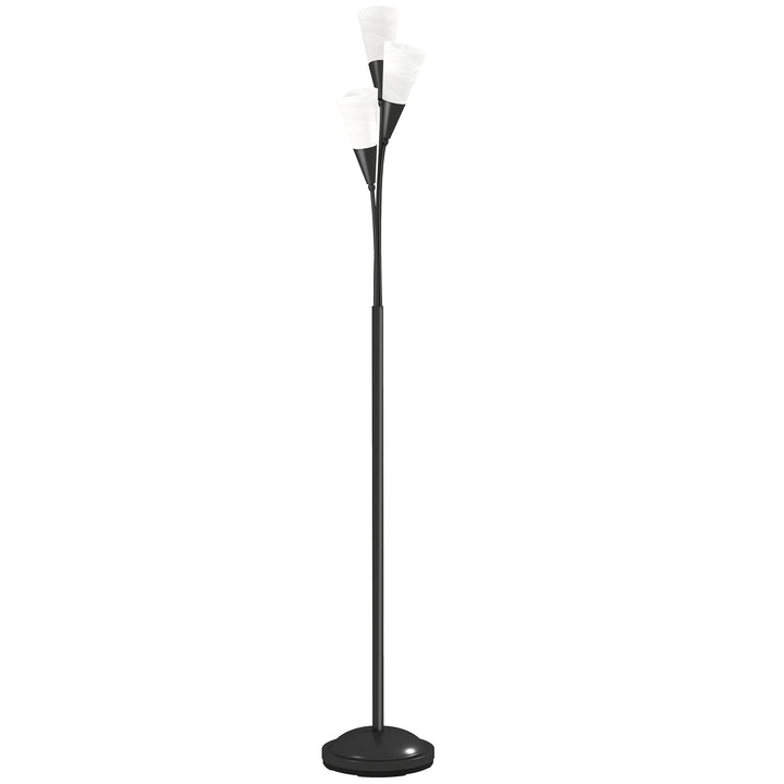 Modern Standing Lamp, 3-Light Upright Floor Lamps for Living Room, Bla