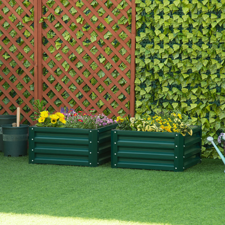 MCL Set of Two 60 x 60cm Steel Planter Boxes - Green