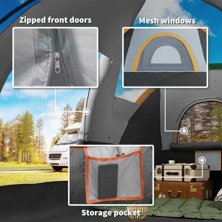 5-6 Man Dome Camping Tent - Light Grey and Black