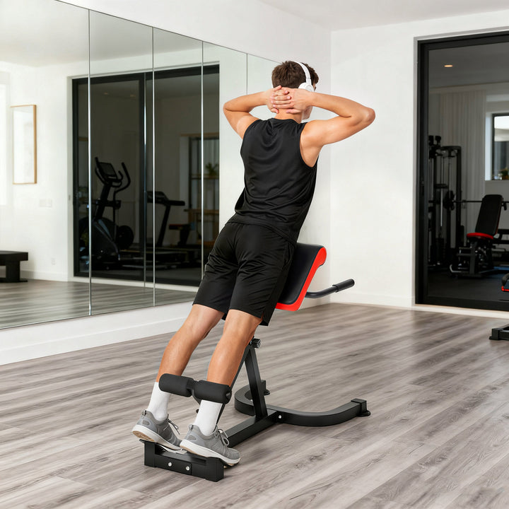 45-Degree Hyperextension Roman Chair, 5-Level Adjustable Back Extensio