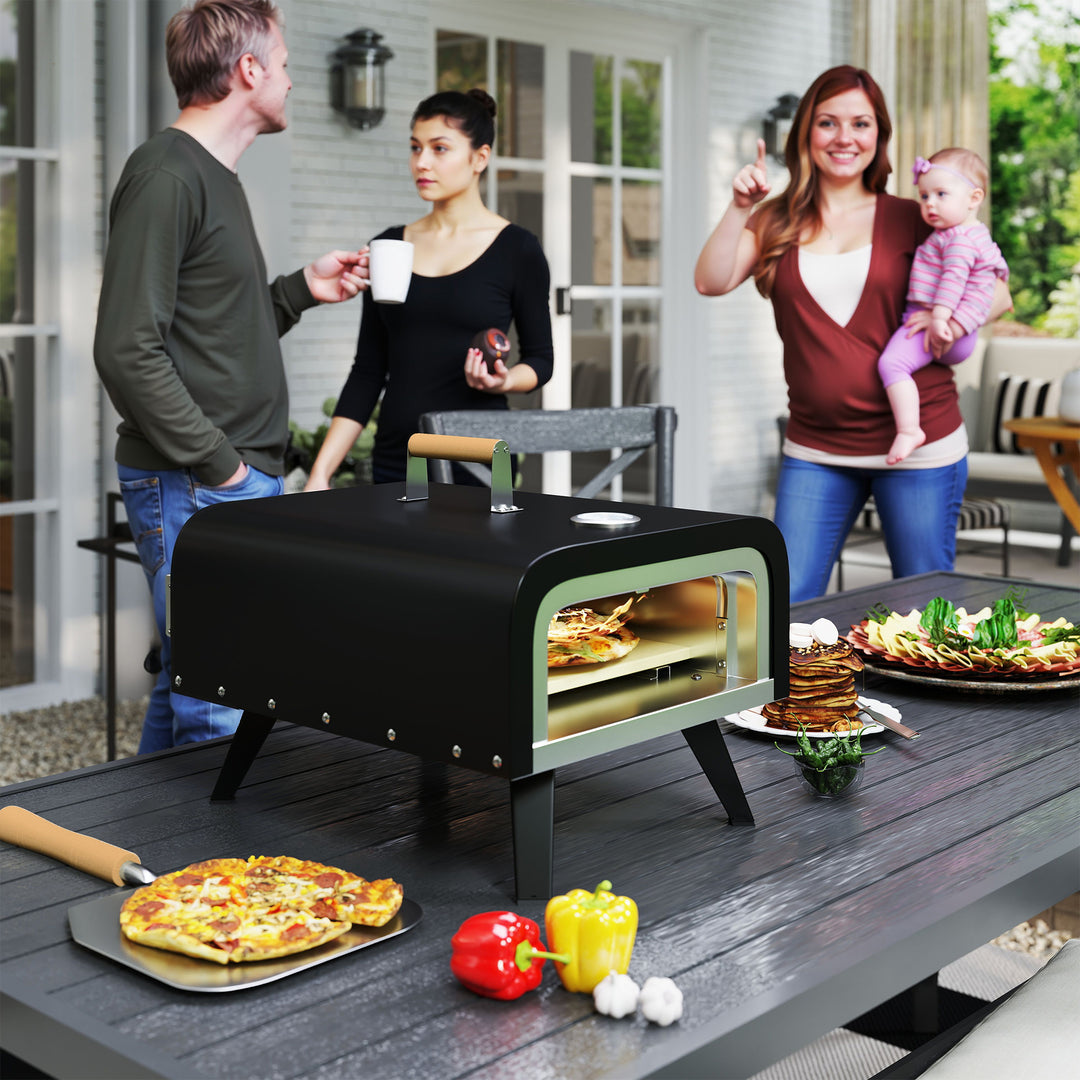 Gas Powered 12" Pizza Oven - Black