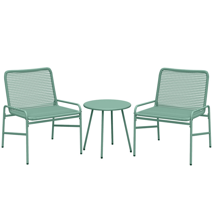 3 Piece Rattan Bistro Set, Outdoor Garden Furniture Set with 2 Chairs,