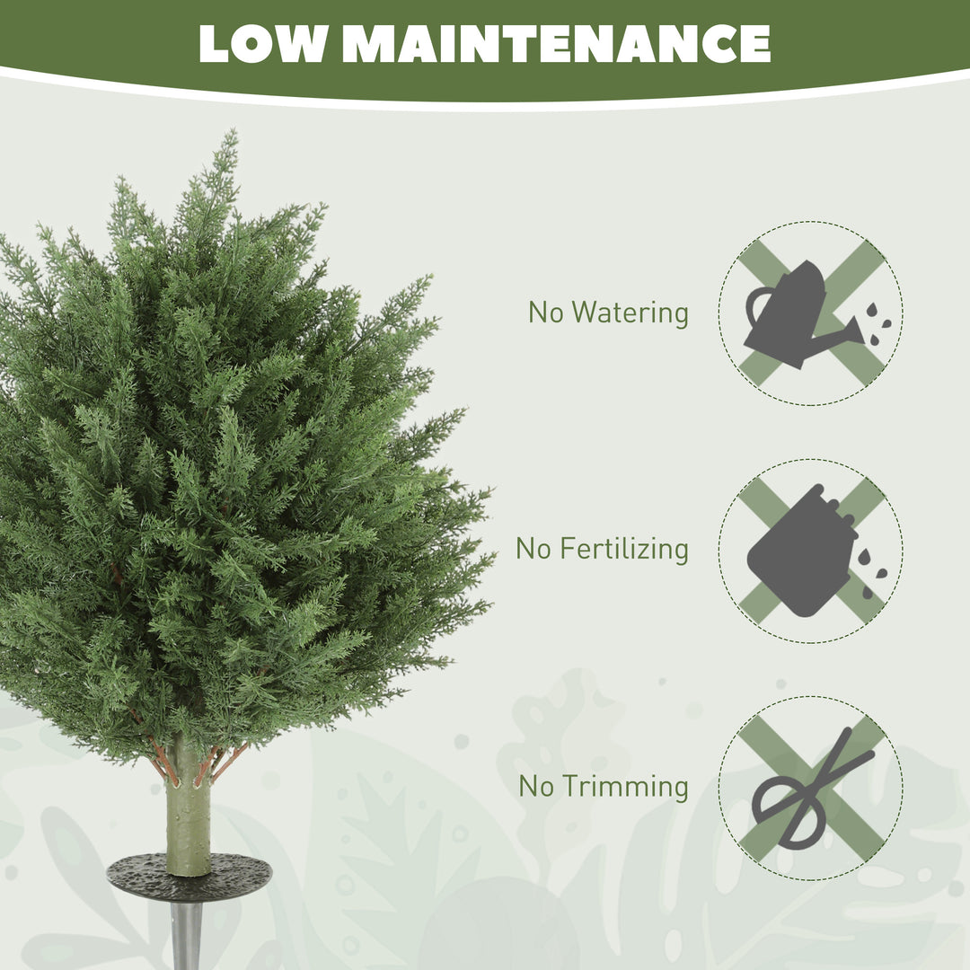 60 cm Artificial Cypress Tree with Ground Stake, Set of 2 Artificial P