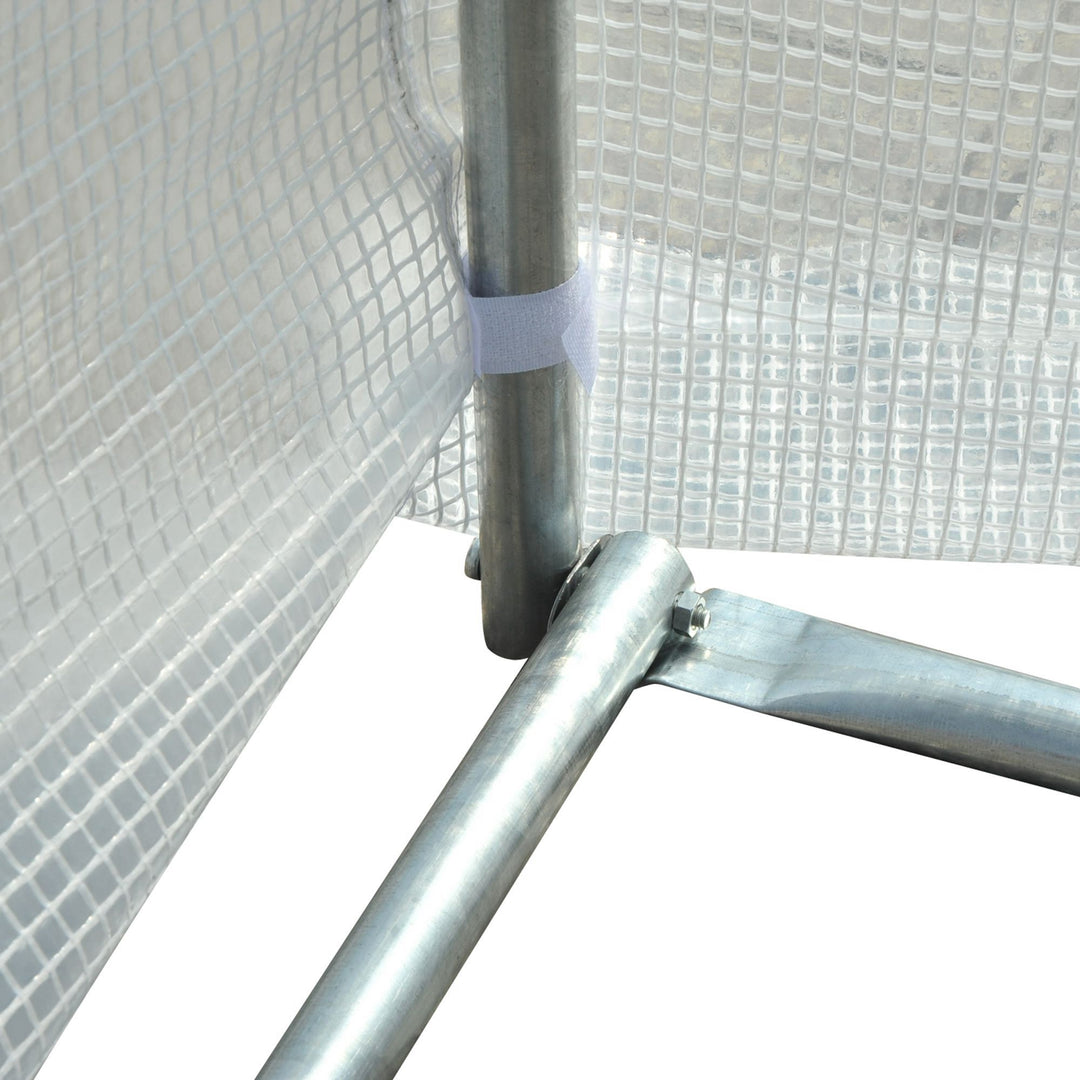 MCL 6 x 3 x 2 m Polytunnel Greenhouse, Walk in Polytunnel Tent with Metal Frame, Zippered Door and 8 Windows for Garden and Backyard, White