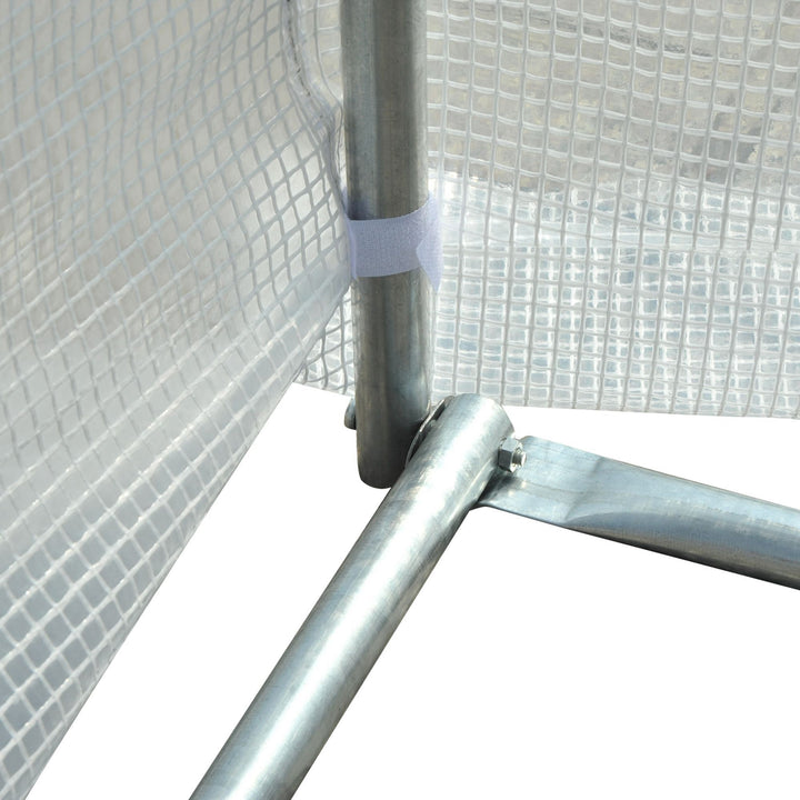 MCL 6 x 3 x 2 m Polytunnel Greenhouse, Walk in Polytunnel Tent with Metal Frame, Zippered Door and 8 Windows for Garden and Backyard, White