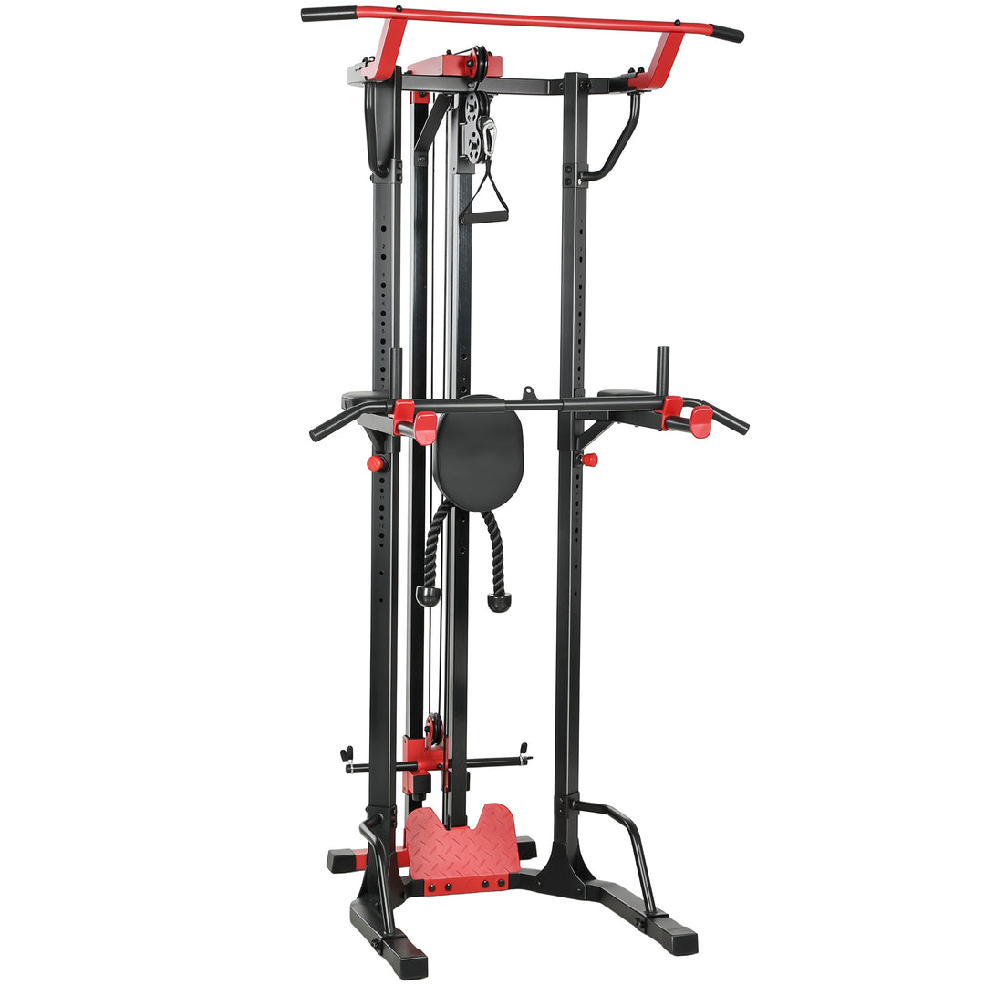Power Tower with Lat Pull Down Machine, Pull Up Bar, Dip Station, Adju