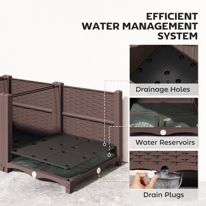 Plastic Raised Garden Bed with Legs, Self Watering Elevated Planter Bo