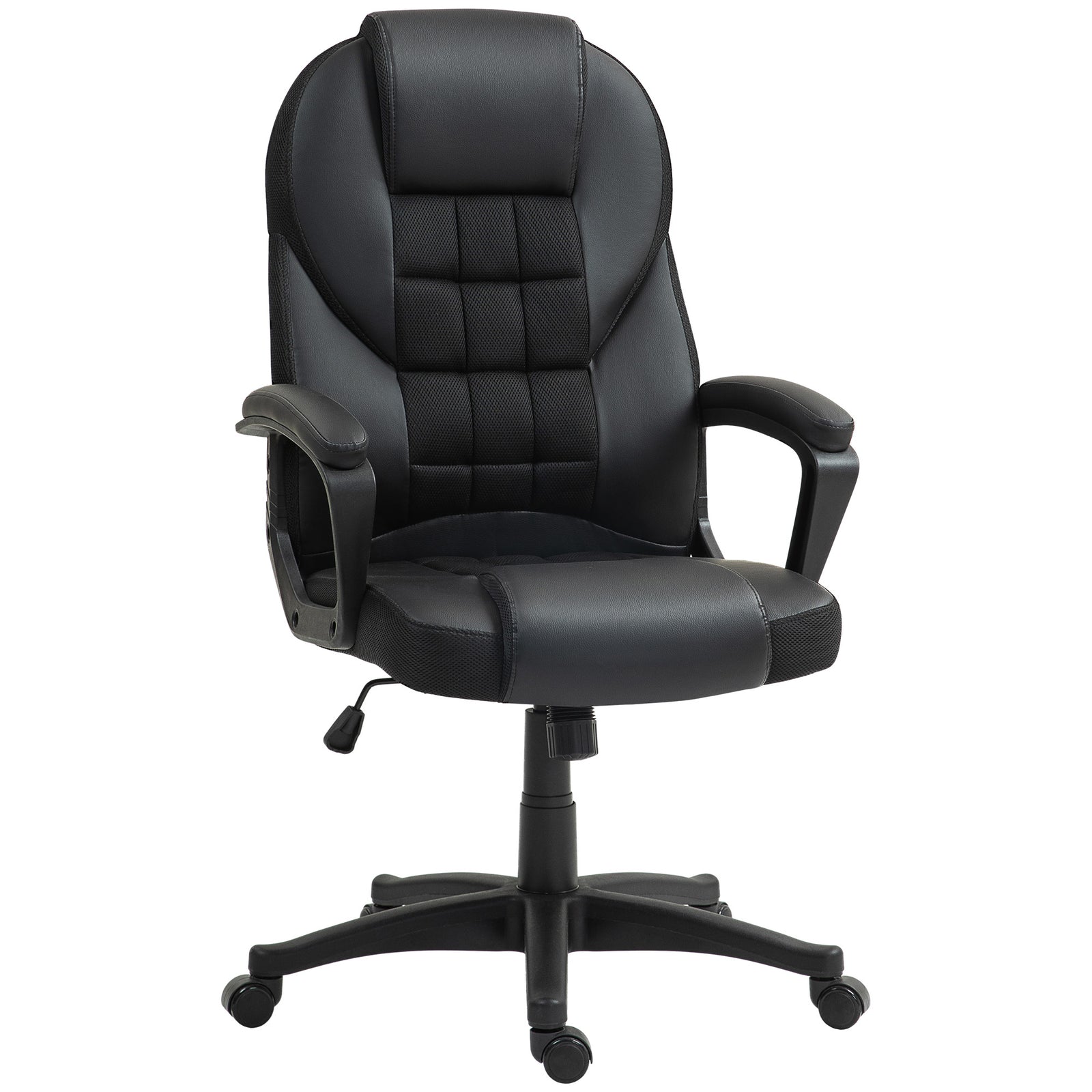 Faux Leather Office Chair - Black