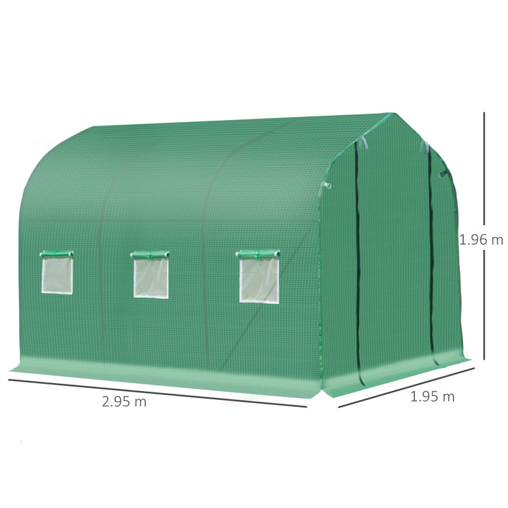 MCL Polytunnel Greenhouse with Windows and Door, Walk in Greenhouse for Garden, Backyard (3 x 2 M)