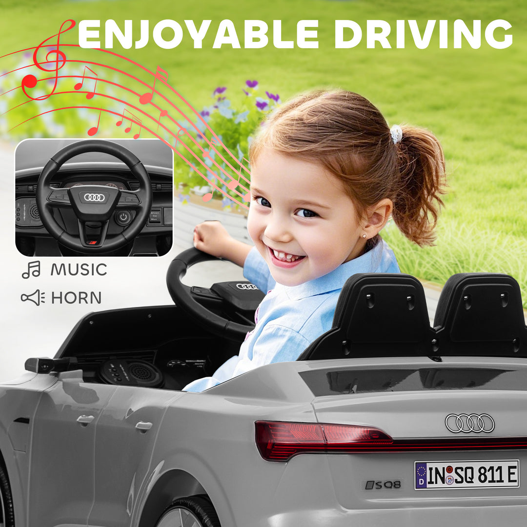 Audi Q8 e-tron Sportback Licensed 12V Ride on Car w/ Remote, 4 Spring 