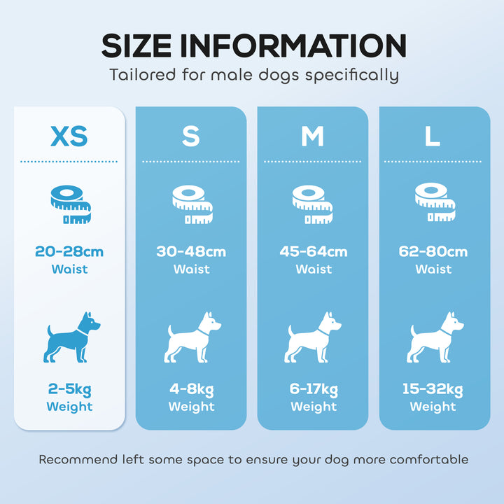 Dog Diapers Super Absorbent Leak-Proof Dog Nappies for Male Dogs Size 