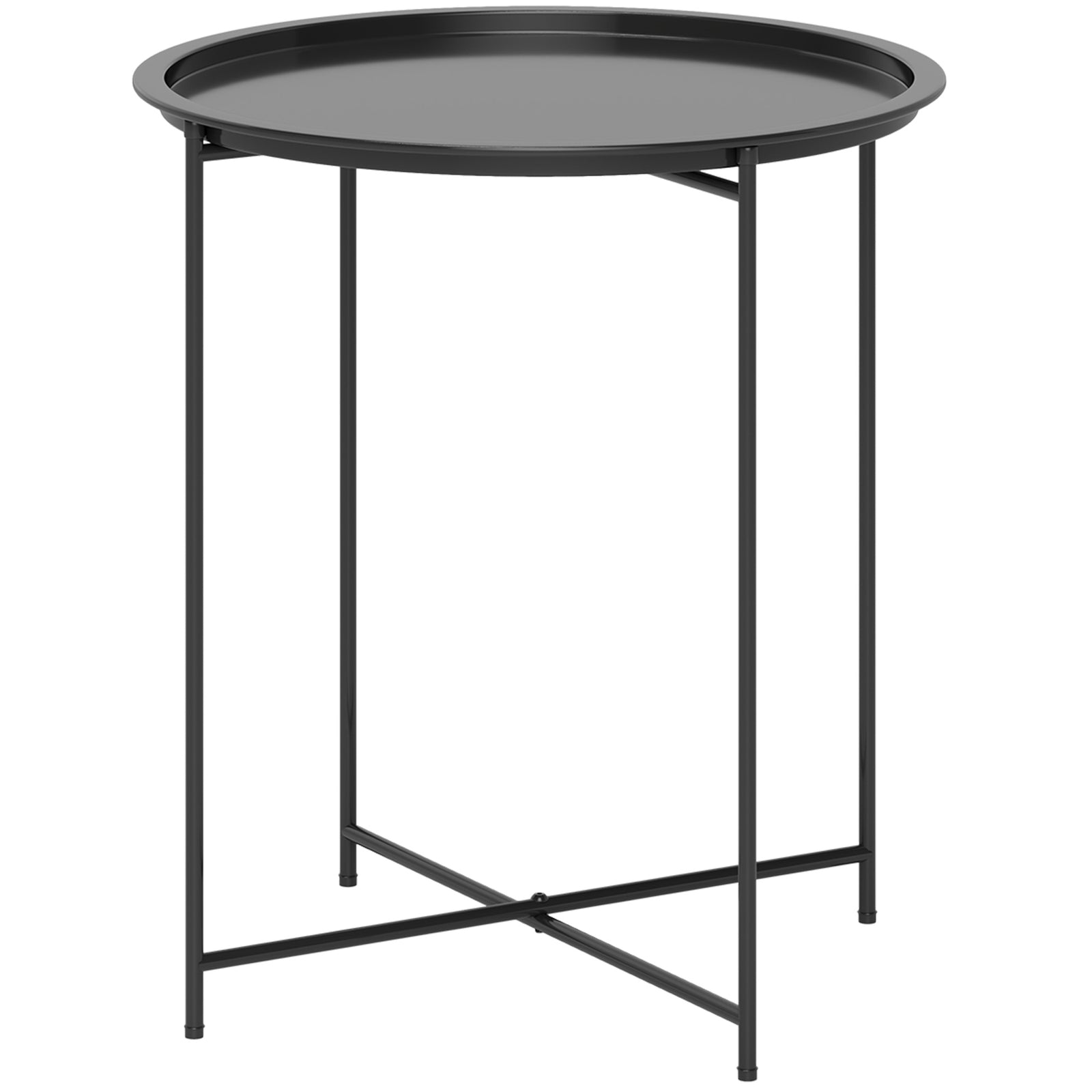 Steel Removable Tray Top Garden Table - Black
