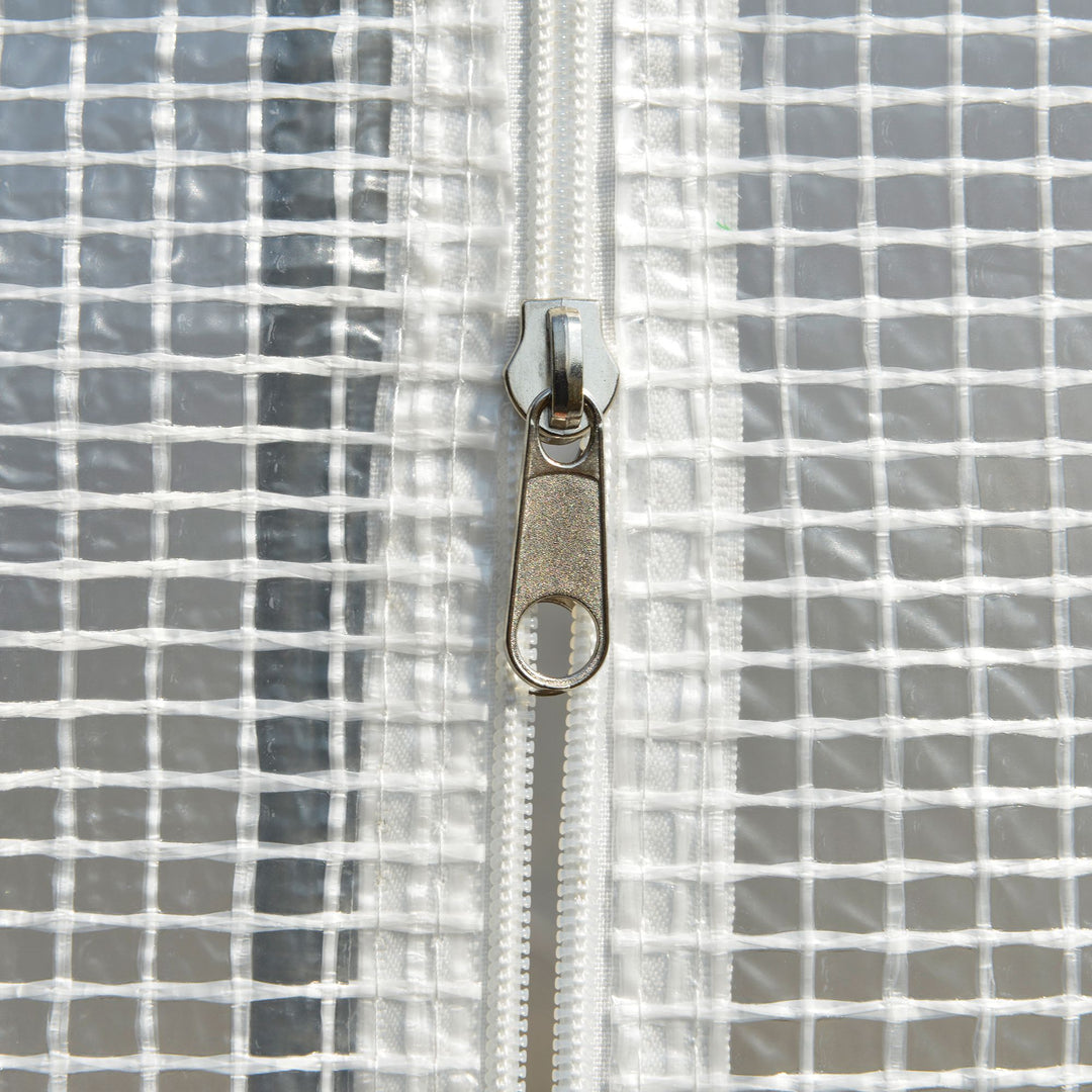 MCL Walk-in Polytunnel Greenhouse Green House with Roll-up Sidewalls, UV-resistant PE Cover, 3 x 2 x 2m, White