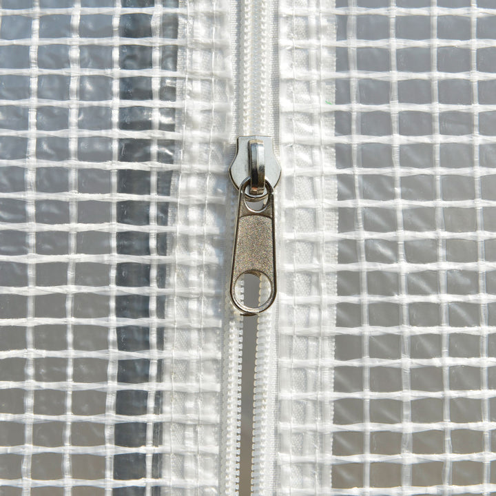 MCL Walk-in Polytunnel Greenhouse Green House with Roll-up Sidewalls, UV-resistant PE Cover, 3 x 2 x 2m, White