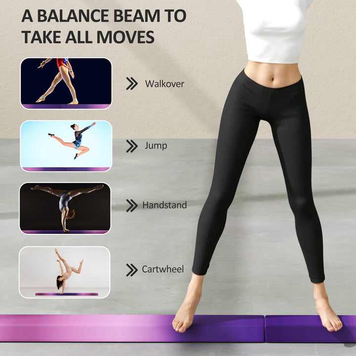 7.7ft Folding Gymnastics Beam, Floor Balance Beam for Kids with Anti-S