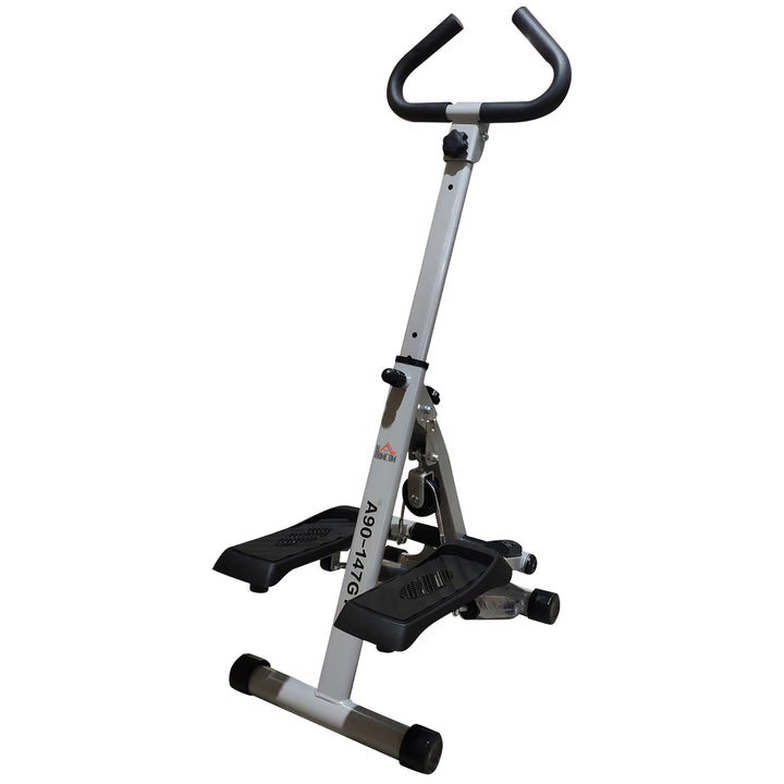 Stepper w/ Handle Hand Grip Workout Fitness Machine For Fitness Aerobic Exercise Home Gym Grey