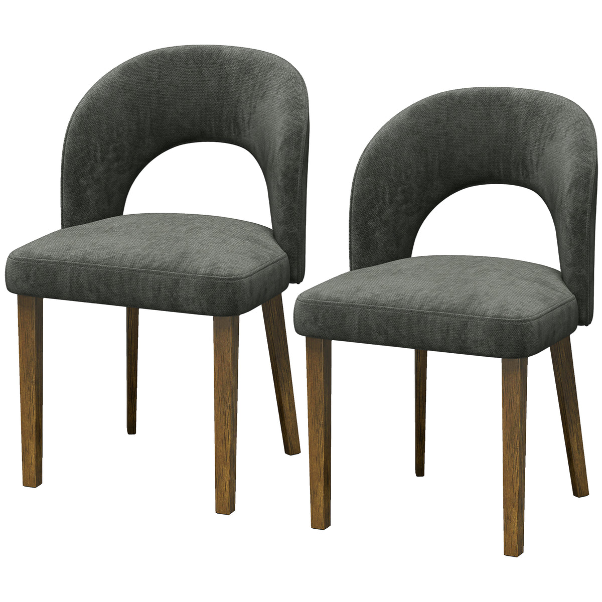 Modern Dining Chairs Set of 2, Chenille Upholstered Ergonomic Kitchen
